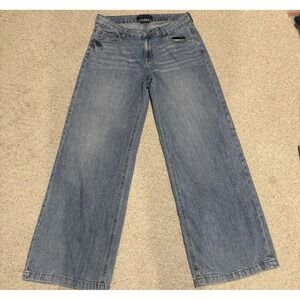 Aeropostale Low Rise Wide Leg Jeans Women Size 10 Y2K Light Wash Retro Denim